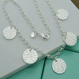 925 Sterling Silver OTTOMAN COIN GYPSY Pendant Chain Necklace Fashion Jewelry