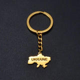 Anniyo Ukrainian Keychain Ukraine Key Ring Ukrainian Jewelry Key Chains for Women Men #000150