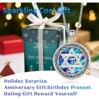 Wiccan Necklace Star of David Necklace 925 Sterling Silver Star of David Pendant Protection Amulet Necklace Gifts for Women Men
