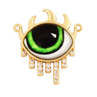 Newest Classic Amulet Turkish Blue Evil Eye Charm Pendant,18K Gold Cubic Zirconia CZ Paved,Jewelry Necklace Bracelet Supply L30