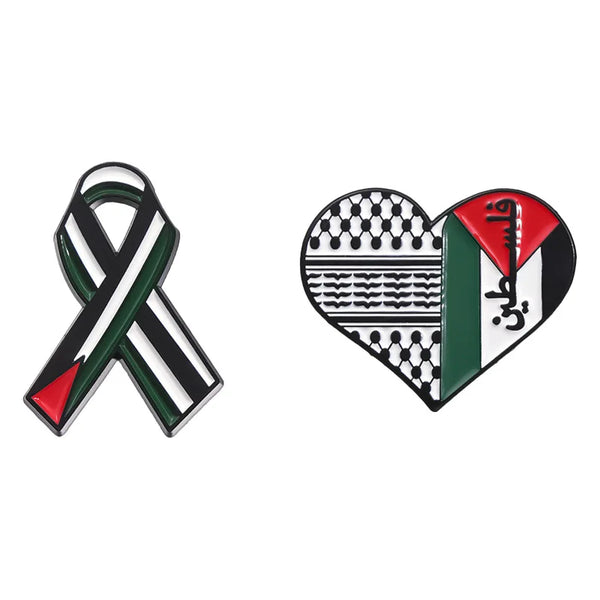 Flag of Pakistan Enamel Pin Creative Heart Ribbon Lapel Badge Backpack Hat Clothing Brooches Jewelry Accessories Gift for Friend