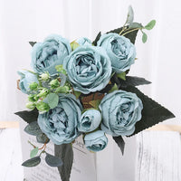 Silk Artificial Flower Rose Peony Bouque Home Decoration Bridal Holding Flower Wedding Decor Bouquet DIY Fake Flower Arrangement