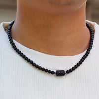 Unique Black Onyx Stone 12 Constellations Necklace For Men 19 Inches Stainless Steel Buckle Short Collar Casual Accessories Him