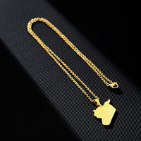 2024 new fashion stainless steel vintage Syria map with city pendant necklace temperament everything collarbone chain birthday a