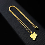 2024 new fashion stainless steel vintage Syria map with city pendant necklace temperament everything collarbone chain birthday a