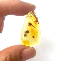 Yoowei Natural Piebald Amber 100% Genuine Unique Pendant Necklace Diy New Oval Water Drop Fashion Jewelry Original Reiki Stone