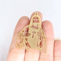 New fashion stainless steel hollowed cross Jesus large pendant DIY necklace bracelet keychain pendant accessories