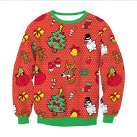 Funny Fake Christmas Sweater Unisex Men Women Ugly Christmas Sweater For Holidays Santa Elf Sweater Autumn Winter Xmas Clothing