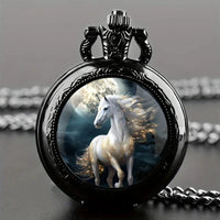 Retro Golden And Silvery Double Dragon Quartz Pocket Watch