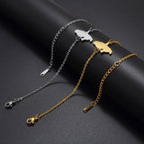 Anniyo 18CM/16CM France Martinique Map Bracelet for Women Stainless Steel Jewelry Foot-Chain @321021
