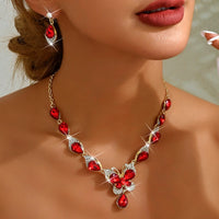 Ladies' Design Butterfly Necklace Earrings Jewelry Set Suitable for Wedding, Party, Festival Gifts