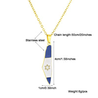 2024 new fashion stainless just Israel six stars map flag pendant necklace temperament everything collarbone chain birthday anni