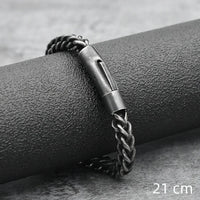 Bracelet Men's Stainless Steel Chain Punk Motorcycle Accessories Charm Bracelets Magnetic Clasp Vintage Jewelry Gifts Boyfriend