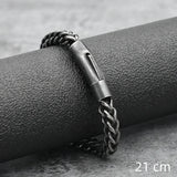 Bracelet Men's Stainless Steel Chain Punk Motorcycle Accessories Charm Bracelets Magnetic Clasp Vintage Jewelry Gifts Boyfriend