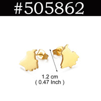 Venezuela,Afghanistan,Lebanon Cedar,Madagascar,India Punjab,Trinidad and Tobago Stud Earrings Stainless Steel Jewelry #505621