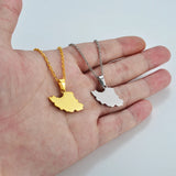 Anniyo 2CM Iran Map Pendant Necklaces Iranian Jewelry Stainless steel Material #327101