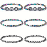 1/2/4/6Pcs Hematite Ankle Bracelet Colorful Elastic Anklet Bohemian Summer Beach Clothing Accessories Energy Hematite Jewelry