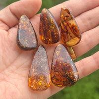 Yoowei Natural Piebald Amber 100% Genuine Unique Pendant Necklace Diy New Oval Water Drop Fashion Jewelry Original Reiki Stone
