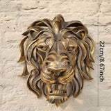 28cm Large Lion Head Wall Mounted Art Sculpture Gold Resin Lion Head Art Wall Luxury Decor  Bedroom Decoration