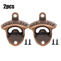 Zinc Alloy Wall Bottle Opener Kitchen Bottle Opener Retro Alloy Wall Mounted with Screws Party Antique Beer Bottle Opener