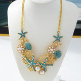 Ocean-style Necklace,Bracelet Decorated with Shells, Starfishs and Imitation Pearls for Women Girls Hot Sale 2025 New Style