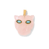 Fatima Hamsa Hand Evil Eye Pendant Lapis Lazuli Amethysts Rose Quart Natural Stone Charm For Making Necklace Bracelet Accessorie