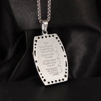 Exquisite Stainless Steel Islamic Muslim Calligraphy Arabic Pendant Necklace Men Women Religious Jewelry Accessories