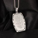 Exquisite Stainless Steel Islamic Muslim Calligraphy Arabic Pendant Necklace Men Women Religious Jewelry Accessories