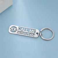 My Shape Custom Name Phone Number Keychain for Car Anti-lost Keyrings Personalized Name Keyholder Stainless Steel Jewelry Gifts