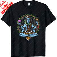 Shiva Hindu God Meditation Zen Yoga Hinduism Spiritual T-Shirt for Men Clothing Women Tees High Quality Cotton Short Sleeve Tops