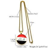 Fashionable Iraqi Time gemstone round pendant necklace, versatile for both men and women, collarbone festival accessory