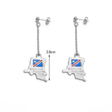 Democratic Republic of the Congo Map Flag Earrings African Ethnic Jewelry @@219406E