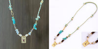 New Style Multi Color Braided Rope Star Moon Heart Hand Eye Charm Necklace,Unique Mix Stone 18K Gold Cotton Cord Jewelry Finding