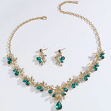 Ladies' Sparkling Flower Set, Necklace, Earrings, Jewelry Set, Suitable for Wedding, Party, Festival Gifts