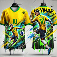 AI Intelligently Design Neymar Football Jersey Brazil Football Jersey Street Graffiti Clothing Football Special Jersey Kit