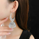Exaggerated Round Hollow Earrings for Women Retro Temperament Drop Earring Light Luxury  Niche Jewelry 2024 New in Gift