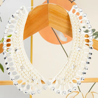 Pearl Beaded Lace Trim Collar Ribbons Women Necklace Wedding Jewelry for Clothes Dress  Beads Crystal Collar Wedding Jewelry