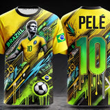 2025 New Products Launch ChatGPT Intelligently Designed Brazilian Football Jersey Pelé No. 10 Football Sports Jersey T-shirt