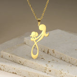 2024 New fashion Mom and Two Kids pendant necklace temperament everything with stainless steel collarbone chain accessories acce