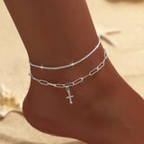 LATS Shiny Sparkling Simple Anklet for Women Gold Silver Color Elegant Jewelry Female Beach Ankle Bracelet on Foot Party Gift