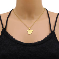 2024 New fashion stainless steel Spanish map pendant necklace for men and women geometric titanium steel pendant national style