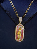 1 Piece 14K Gold Plated Green St. Jude San Juads Pendant Women's Necklace Religious Jewelry