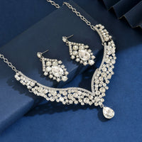 Ladies' fashionable design necklace earrings jewelry set suitable for daily wear, wedding parties, holiday gifts