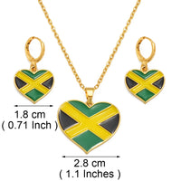 Anniyo Surinam Jamaica Australia Flag Heart Pendant Necklaces and Earrings for Women Girls,I Lve My Country,National Day #188216