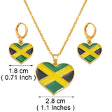 Anniyo Surinam Jamaica Australia Flag Heart Pendant Necklaces and Earrings for Women Girls,I Lve My Country,National Day #188216