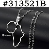 Anniyo Morocco and Eritrea Map Pendant Necklaces Stainless Steel Jewelry #313421