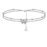 Women's Charm Metal Pearl Anklet Golden Multilayer Foot Chain Bohemia Fashion Rhinestone Ankle Bracelet Beach Jewelry Accessory