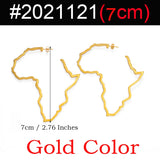 7CM/9CM Outline Africa Map Big Earrings Exaggerate Earring African Jewelry Traditional Ethnic Hyperbole Earrings #201121