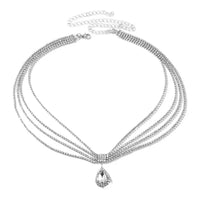 2024 Trend Bohemian Style Fashion Droplets Shine Rhinestone Headwear Wedding Bride Hair Chain And Ornamental Chain