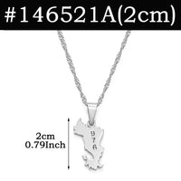 Anniyo Small Mayotte Pendant Necklaces for Women Girls Mamoudzou Mahore Jewelry #146521
